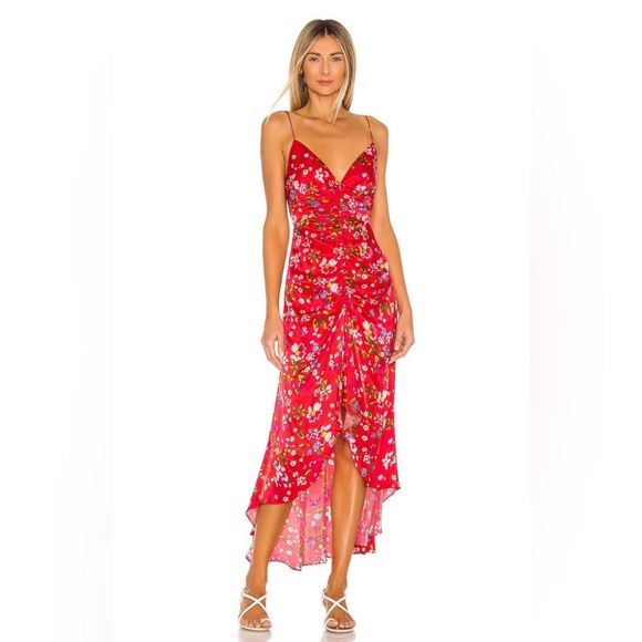 Sau Lee Dresses & Skirts - Sau lee floral Red High Low Dress revolve